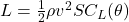 L=\frac{1}{2}\rho v^2SC_L(\theta)